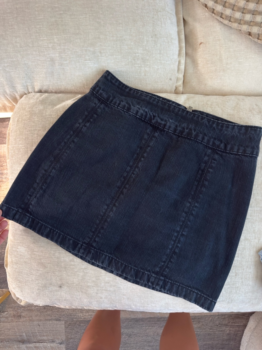 Free People - Women’s Black Denim Skirt